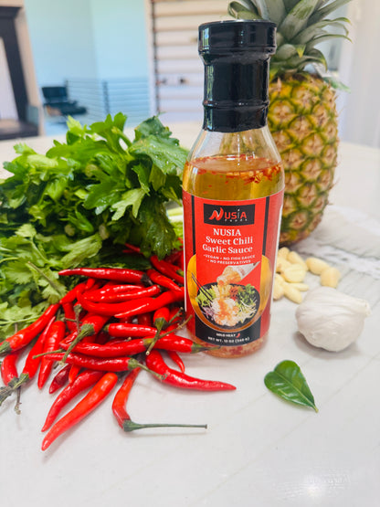 NUSIA Sweet Chili Garlic Sauce Vegan • No Fish Sauce No Preservatives