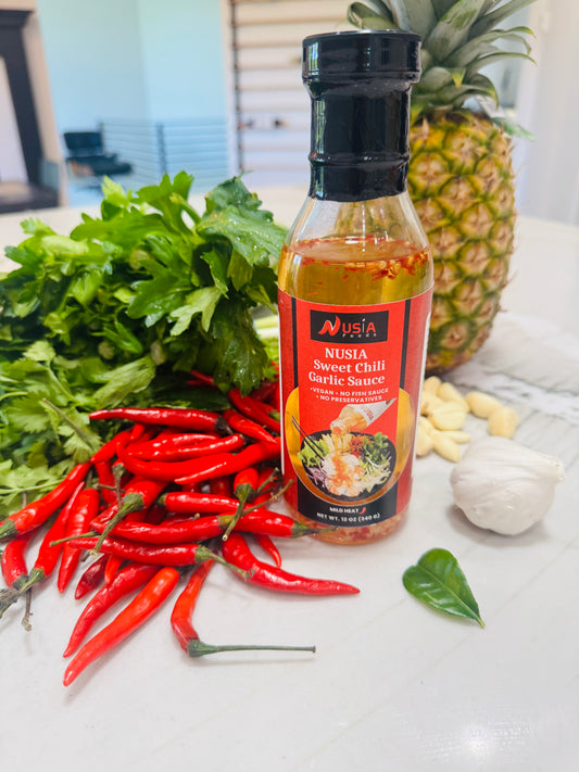 NUSIA Sweet Chili Garlic Sauce Vegan • No Fish Sauce No Preservatives